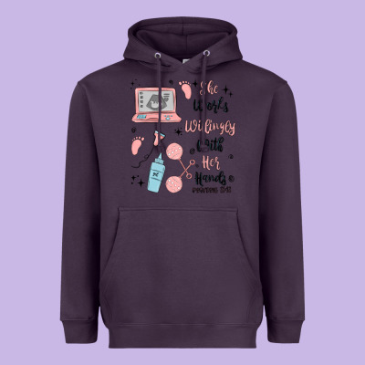 She Works Willingly With Her Hands Heavyweight Hoodie Designed By Maliassmallbusiness