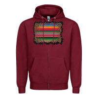 Burgundy serape background Zipper Hoodie - BarkalooDesign