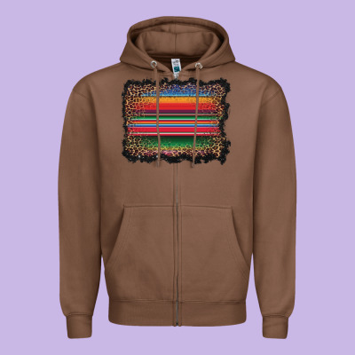 Serape Background Zipper Hoodie Designed By Barkaloodesign