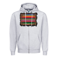 Heather Grey serape background Zipper Hoodie - BarkalooDesign