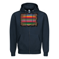 Navy serape background Zipper Hoodie - BarkalooDesign