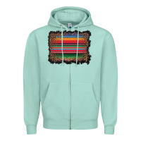 Seafoam serape background Zipper Hoodie - BarkalooDesign