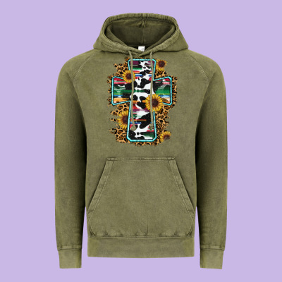 Western Cross Vintage Hoodie Designed By Ranaportraitstore