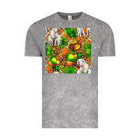Cloud Rock St patricks  goat family with balloons seamless Vintage Tee - FaDigitalArtStudio