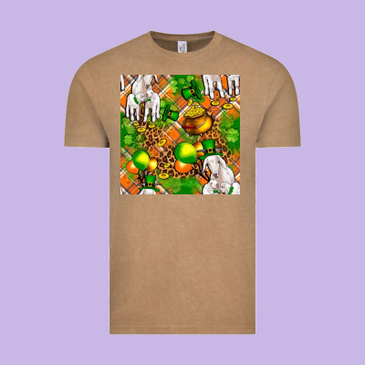 St Patricks  Goat Family With Balloons Seamless Vintage Tee Designed By Fadigitalartstudio