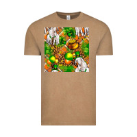 Vintage Coffee St patricks  goat family with balloons seamless Vintage Tee - FaDigitalArtStudio