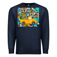 Navy country roads take me home Premium Sweatshirt - MaliasSmallBusiness