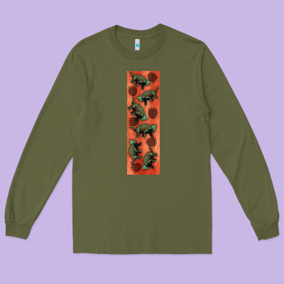 Dinosaur Ankylosaurus Pen Wrap Long Sleeve Tee Designed By Artiststas