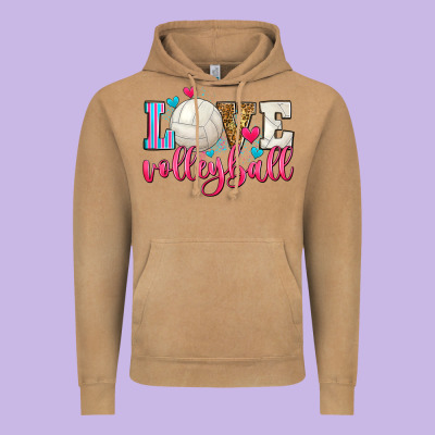 Love Volleyball Vintage Hoodie Designed By Zillion Design Studio