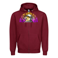 Burgundy doge coin hodl on we're going to the moon retro sunset Zipper Hoodie - Jasminsmagicworld