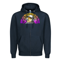 Navy doge coin hodl on we're going to the moon retro sunset Zipper Hoodie - Jasminsmagicworld