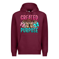 Burgundy created with a purpose Premium Hoodie - Artiststas
