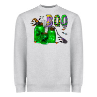 Heather Grey boo drink Heavyweight Sweatshirt - CowhideDigitalArt
