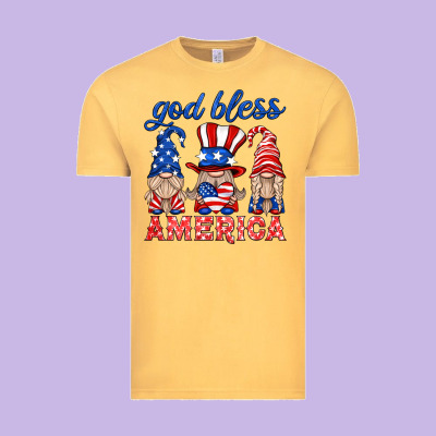 God Bless America Gnome Vintage Tee Designed By Hra Design Shop