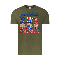 Vintage Olive god bless america gnome Vintage Tee - HRA Design Shop
