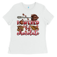 White powered by chocolate Ladies Tee - AdoDesignShop