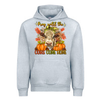 Heather Grey Pray Till The Cows Come Home Urban Hoodie - texasbilliewilder