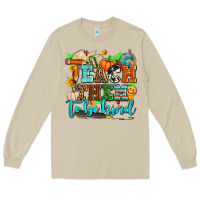 Mushroom teach them to be kind with pumpkins and fall Long Sleeve Tee - AdoDesignShop