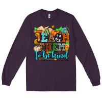 Plum teach them to be kind with pumpkins and fall Long Sleeve Tee - AdoDesignShop