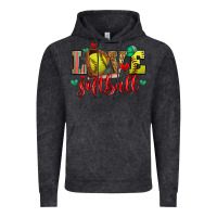 Vintage Black love softball Vintage Hoodie - Zillion Design Studio