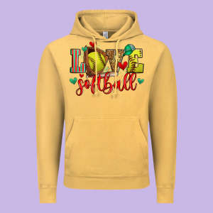 Love Softball Vintage Hoodie Designed By Zillion Design Studio