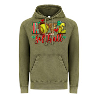 Vintage Olive love softball Vintage Hoodie - Zillion Design Studio
