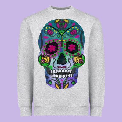 Sugar Skull Heavyweight Sweatshirt Designed By Fadigitalartstudio