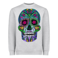 Heather Grey sugar skull Heavyweight Sweatshirt - FaDigitalArtStudio