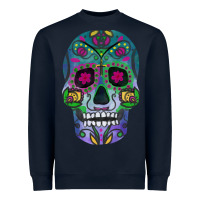 Navy sugar skull Heavyweight Sweatshirt - FaDigitalArtStudio