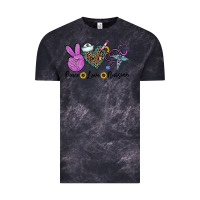 Cloud Black peace love nursing Vintage Tee - CowhideDigitalArt