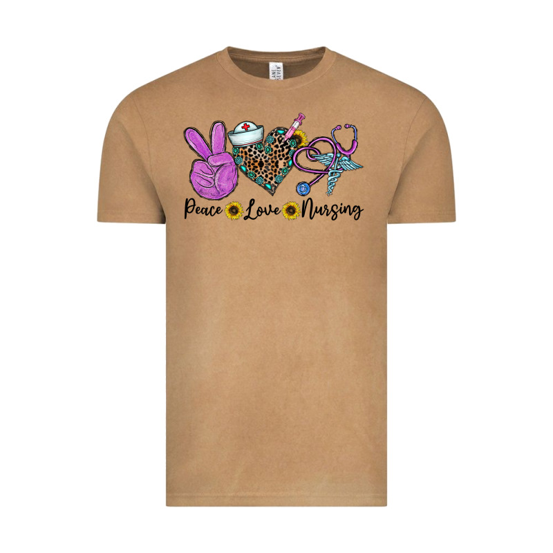 Peace Love Nursing Vintage Tee by CowhideDigitalArt | Teevron