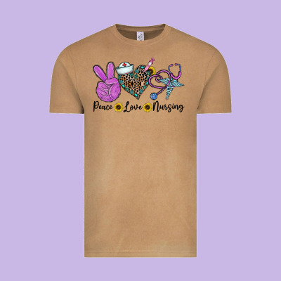 Peace Love Nursing Vintage Tee Designed By Cowhidedigitalart