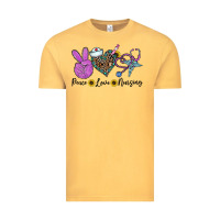 Vintage Mustard peace love nursing Vintage Tee - CowhideDigitalArt