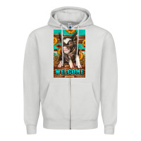 Dove Grey western pig garden Zipper Hoodie - LillyAllenDesigns