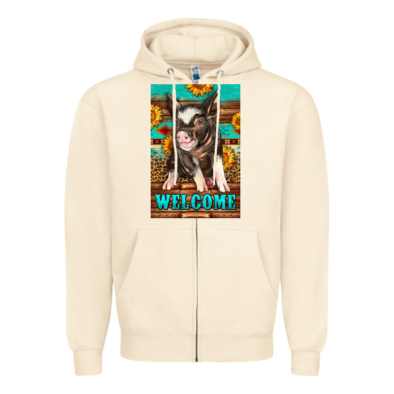 Western Pig Garden Zipper Hoodie by LillyAllenDesigns | Teevron