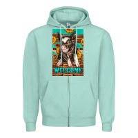 Seafoam western pig garden Zipper Hoodie - LillyAllenDesigns