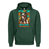 Sports Green western pig garden Zipper Hoodie - LillyAllenDesigns