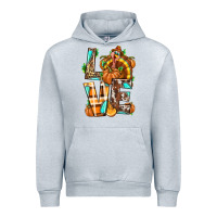 Heather Grey Love Turkey Thanksgiving Urban Hoodie - texasbilliewilder