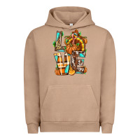Pigment Burro Love Turkey Thanksgiving Urban Hoodie - texasbilliewilder