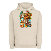 Pigment French Oak Love Turkey Thanksgiving Urban Hoodie - texasbilliewilder