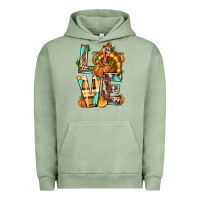 Pigment Oil Green Love Turkey Thanksgiving Urban Hoodie - texasbilliewilder
