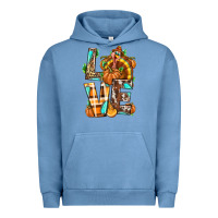 Pigment Pebble Blue Love Turkey Thanksgiving Urban Hoodie - texasbilliewilder