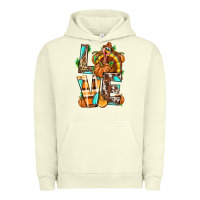 Pigment Pistachio Love Turkey Thanksgiving Urban Hoodie - texasbilliewilder