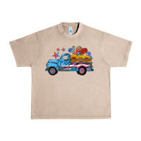 French Oak american truck and flag with stars Urban Heavy Tee - HRA Design Shop