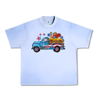 Grape Ice american truck and flag with stars Urban Heavy Tee - HRA Design Shop