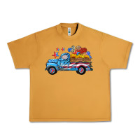Peanut Butter american truck and flag with stars Urban Heavy Tee - HRA Design Shop