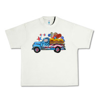Pistachio american truck and flag with stars Urban Heavy Tee - HRA Design Shop