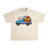 Sandshell american truck and flag with stars Urban Heavy Tee - HRA Design Shop