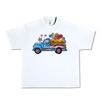 White american truck and flag with stars Urban Heavy Tee - HRA Design Shop