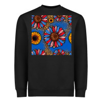 Black usa sunflowers seamless pattern Heavyweight Sweatshirt - HRA Design Shop